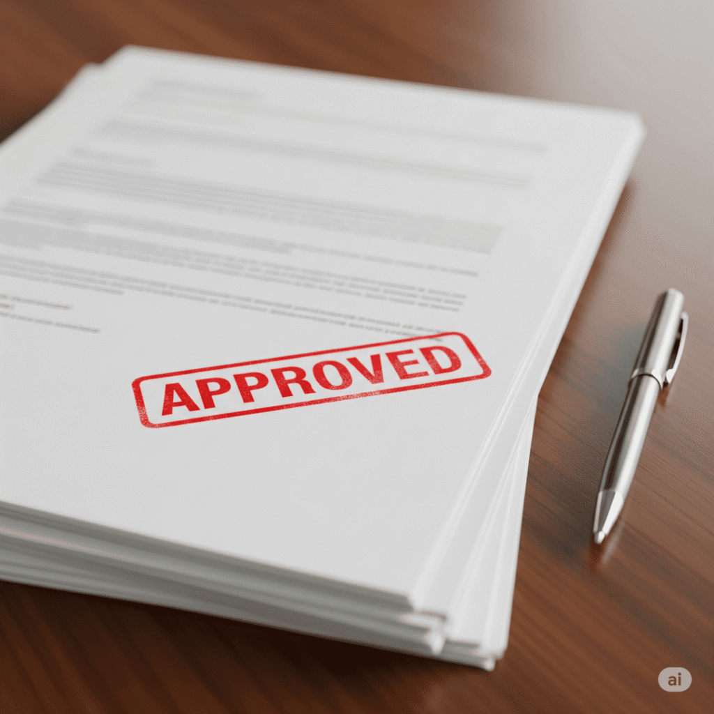 Entrepreneurs registering a new business in Dubai with approval documents