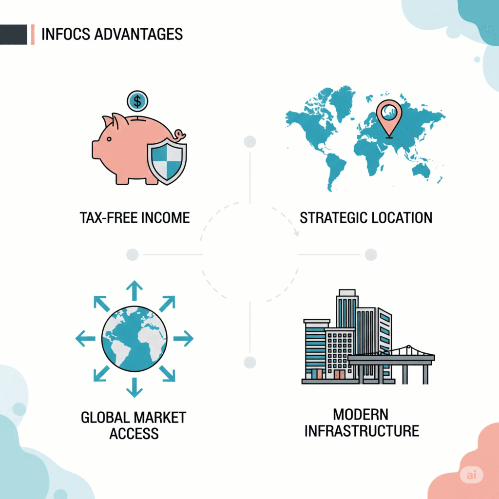 Key benefits of starting a business in Dubai including tax benefits and global market access