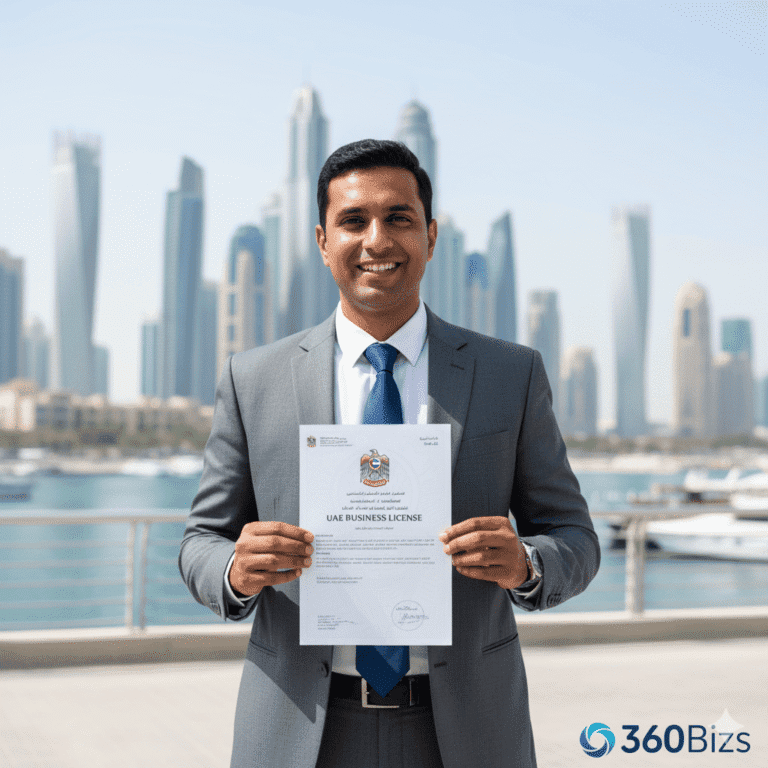 Investor enjoying benefits of Free Zone company setup in Dubai.