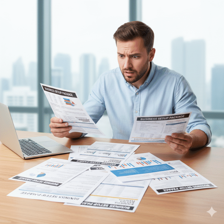 Entrepreneur discovering hidden costs when working with business setup companies in Dubai