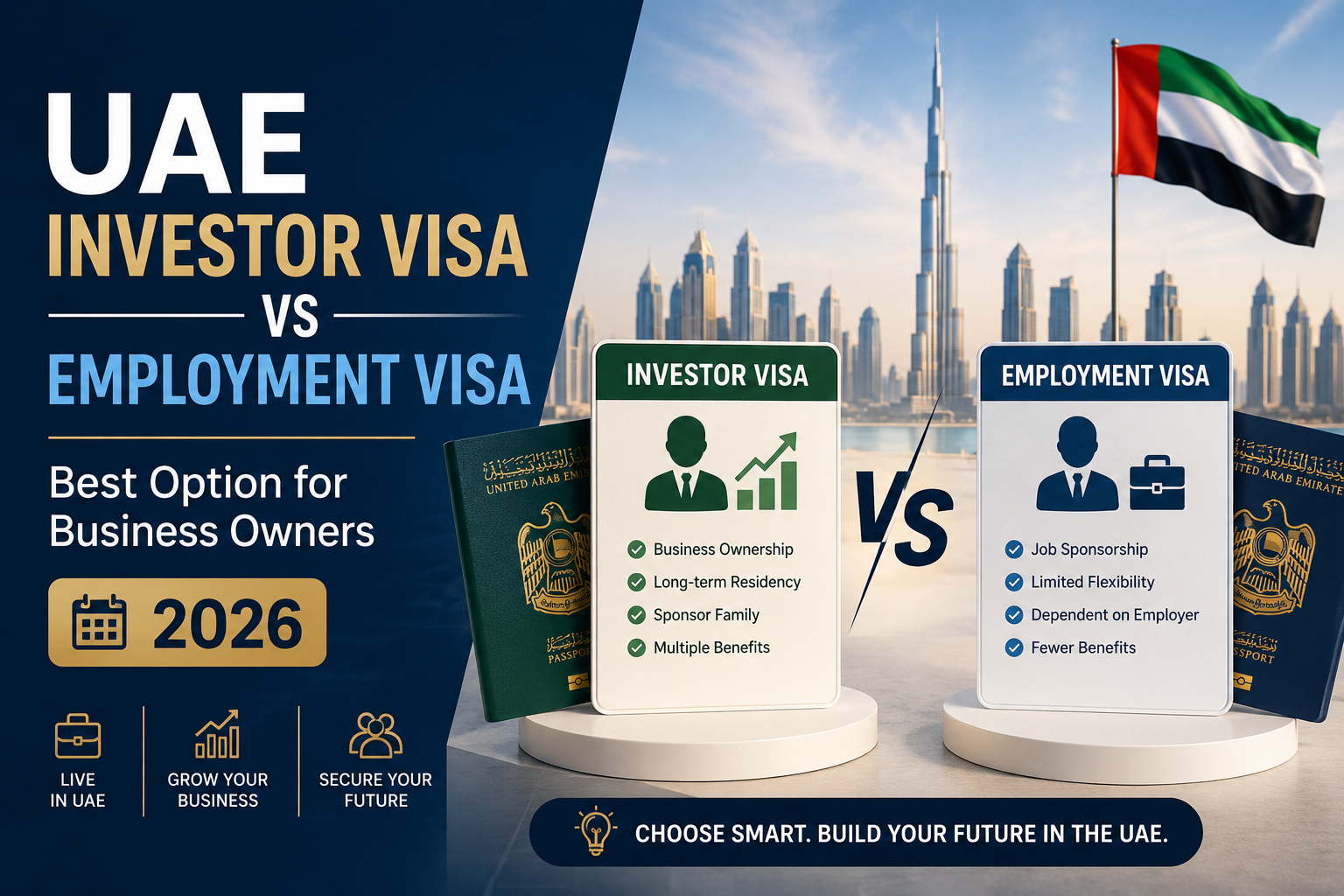 UAE Investor Visa vs Employment Visa Best Option for Business Owners 2026