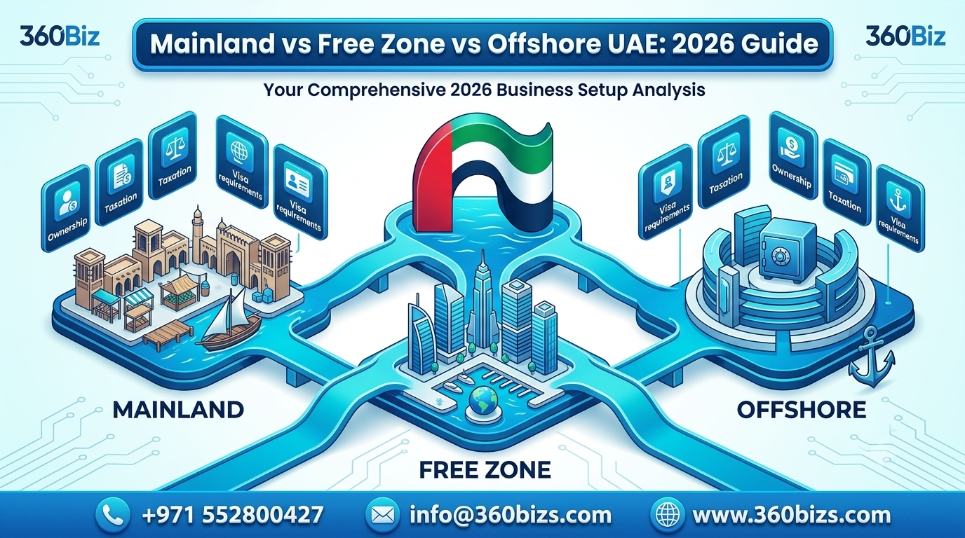 Mainland vs Free Zone vs Offshore UAE (2026 Guide)